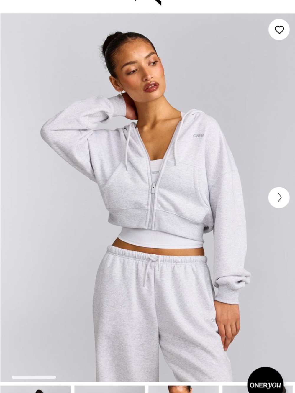 Oner Active FOUNDATIONS ALL SEASON CROPPED ZIP UP HOODIE